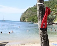 Foto mit Vereinsschal in Marigot Bay