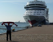 Foto mit Vereinsschal in Kopenhagen