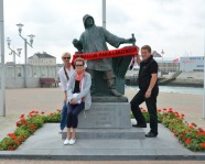Foto mit Vereinsschal in Zeebrugge